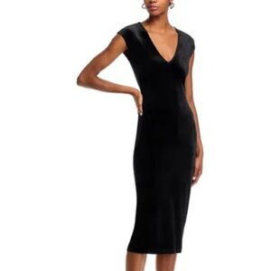 Aqua velvet midi dress